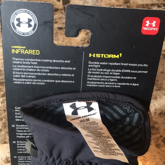 Mens UA Under Armour No Black Gloves Size Medium M - Picture 5 of 8